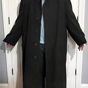 Elegant Cashmere blend Black Trench Coat for Men